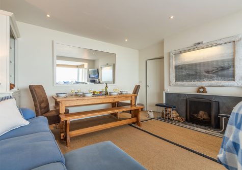 The living area at 1 Cranfield, Polzeath