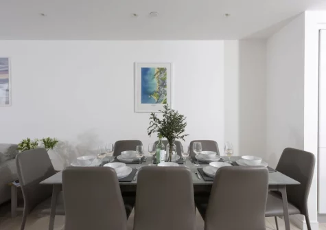 The dining area at 1 Island Reach, Newquay