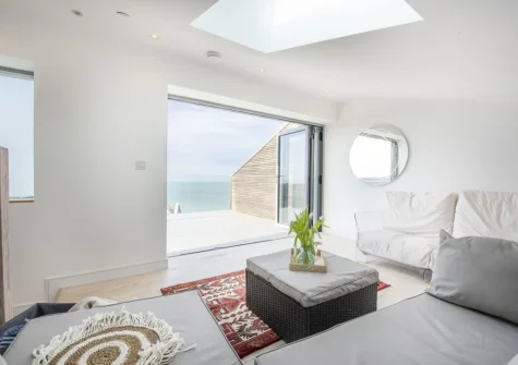 The fourth floor living room at 1 Island Reach, Newquay