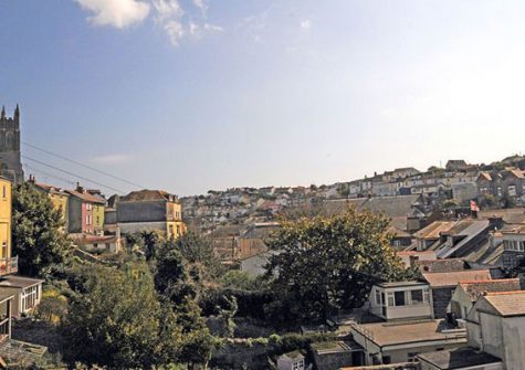 Views toward town from the living area @ 1 Middle Manor Cottages, Brixham