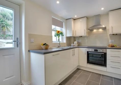 The kitchen at 1 Peverell Cottages, Porthleven