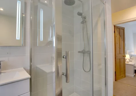 Bedroom #1 en-suite shower room at 1 Peverell Cottages, Porthleven