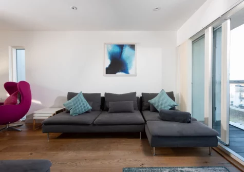 The living area at 1 Quay Court, Newquay
