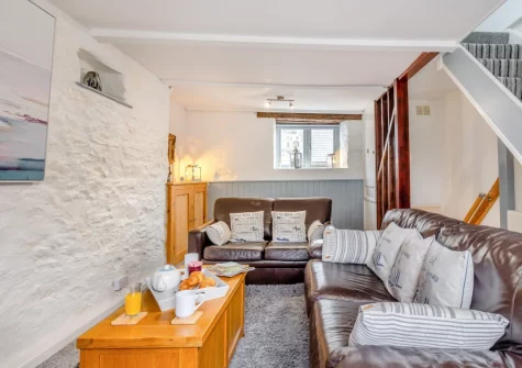 The living area at 1 Riverview, Looe