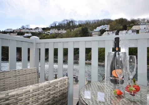 The balcony & outdoor sitting area at 1 Riverview, Looe