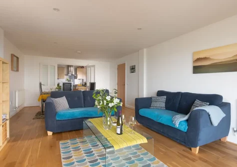 The living area at 10 Bredon Court, Newquay