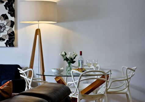 The open-plan dining area at 10 Clarence, Royal William Yard, Plymouth