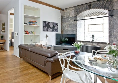 The open-plan dining & living area at 10 Clarence, Royal William Yard, Plymouth