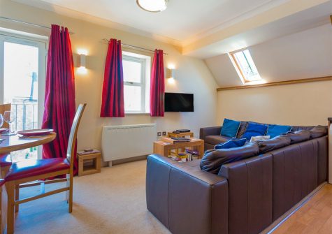 The open-plan living & dining area at 10 Jubilee Court, Lynton