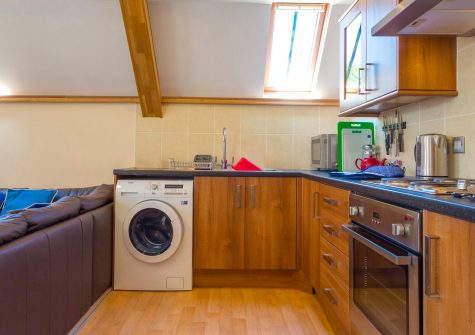 The open-plan kitchen at 10 Jubilee Court, Lynton