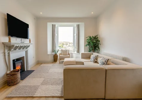 The living room at 10 Park Avenue, St Ives