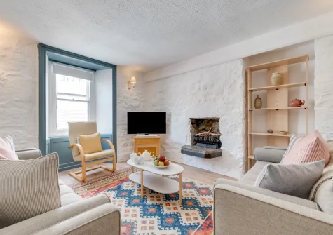 The living room at 10 Porthmeor Square, St Ives