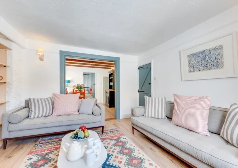 The living room at 10 Porthmeor Square, St Ives