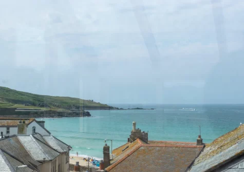 The view from the second-floor terrace & outdoor sitting area at 10 Porthmeor Square, St Ives