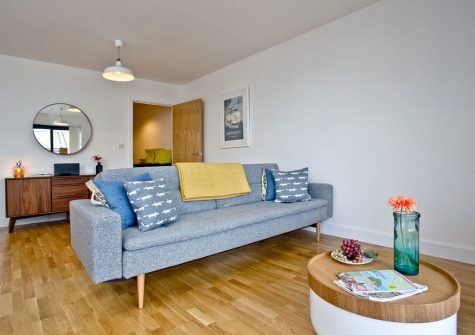 The living area at 10 Seaquest, Newquay