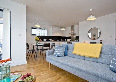 The living area at 10 Seaquest, Newquay