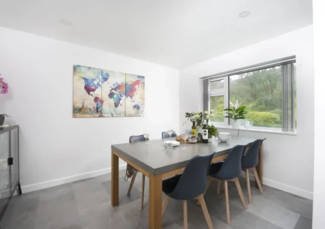 The dining room at 10 The Valley, Porthcurno