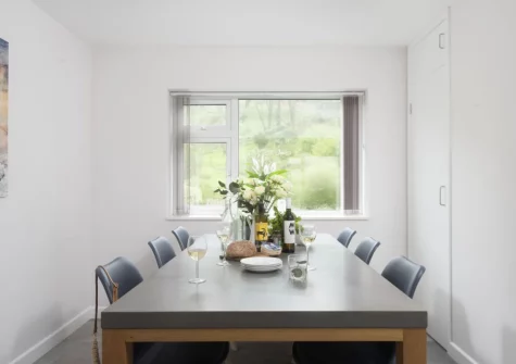 The dining room at 10 The Valley, Porthcurno