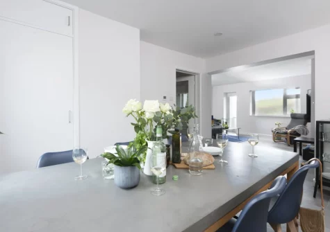 The dining room at 10 The Valley, Porthcurno