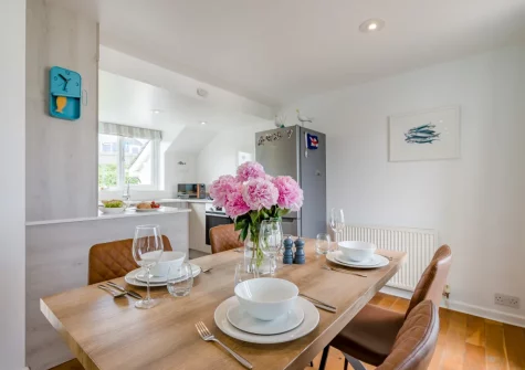 The dining area at 10 The Watermark, Newquay