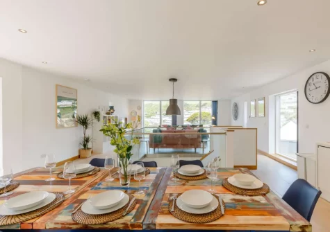 The dining area at 11 Beachdown, Challaborough