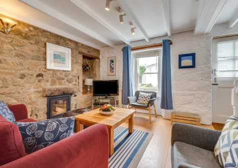 The living area at 11 Burrow Road, St Ives