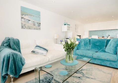 The living area at 11 Ocean Gate, Newquay