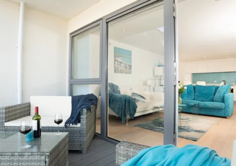The bedroom at 11 Ocean Gate, Newquay