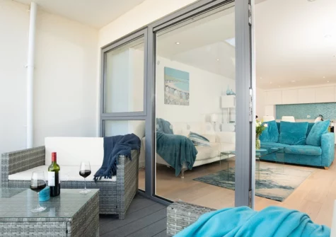 The balcony at 11 Ocean Gate, Newquay