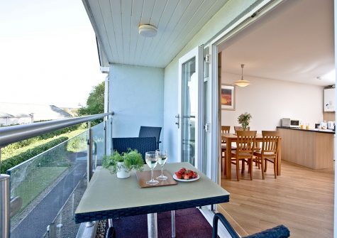 The balcony at 11 Red Rock, Dawlish Warren