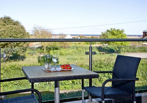 The balcony & view from 11 Red Rock, Dawlish Warren