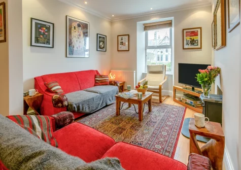 The living area at 11 Trenwith Terrace, St Ives