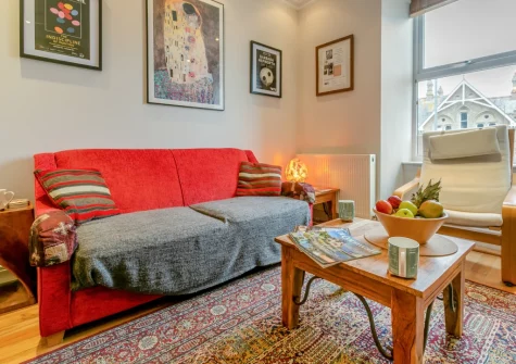 The living area at 11 Trenwith Terrace, St Ives