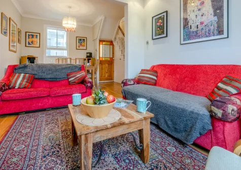 The living area at 11 Trenwith Terrace, St Ives