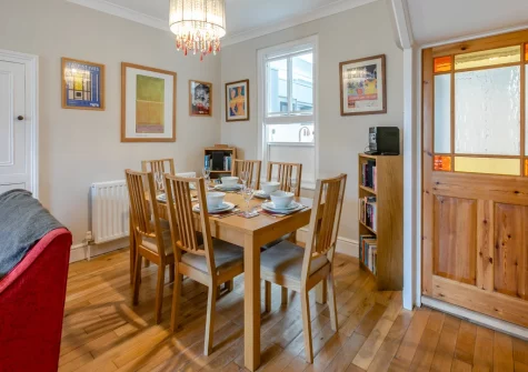The dining area at 11 Trenwith Terrace, St Ives