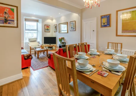 The dining area at 11 Trenwith Terrace, St Ives