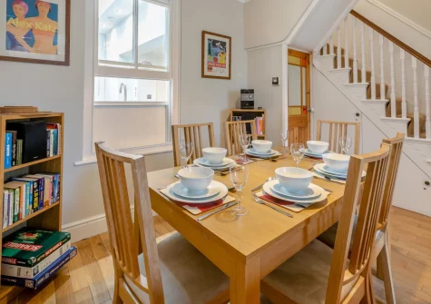 The dining area at 11 Trenwith Terrace, St Ives