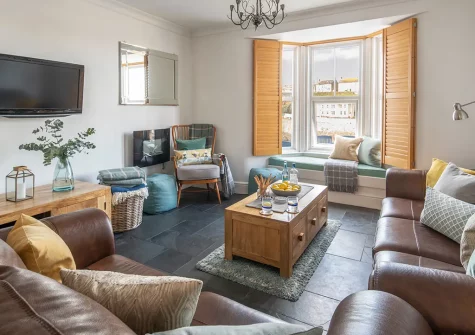 The living area at 12 Bay View, Porthleven