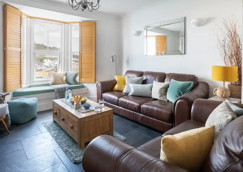 The living area at 12 Bay View, Porthleven