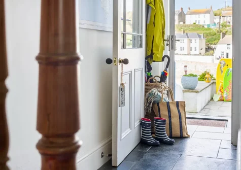 The entrance hallway at 12 Bay View, Porthleven