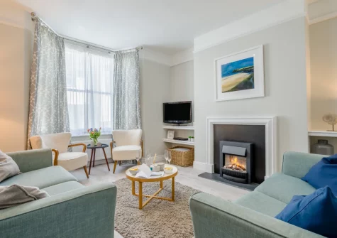 The ground floor living room at 12 New Street, Padstow