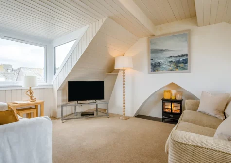 The second floor living room at 12 New Street, Padstow