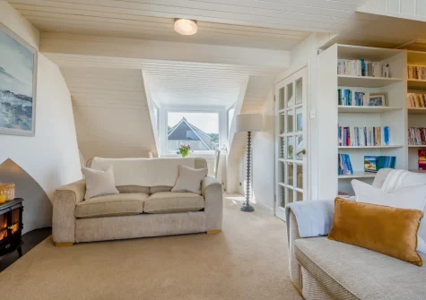 The second floor living room at 12 New Street, Padstow
