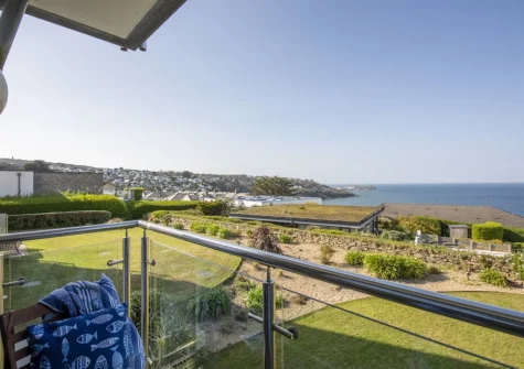 Enjoy far reaching sea views from the balcony at 15 The Sands, Carbis Bay