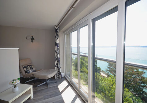 The living area at 16 Astor House, Torquay