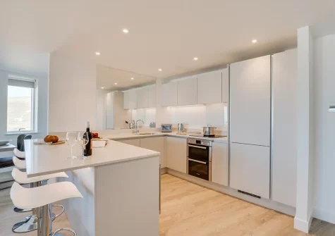 The kitchen at 16 The Dunes, Perranporth