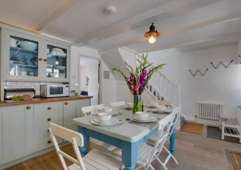 The kitchen & dining area at 17 Carncrows Street, St Ives