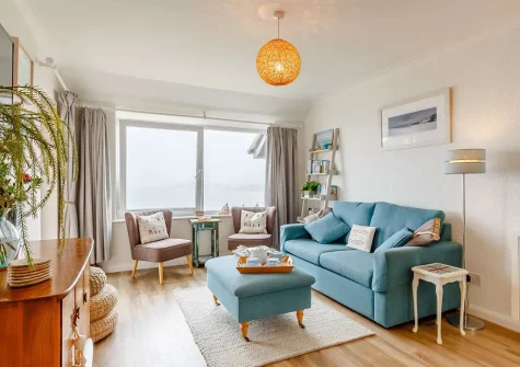 The living area at 17 Waters Edge, Newquay