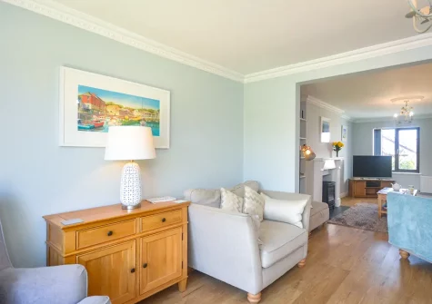 The living room at 18 Raleigh Close, Padstow