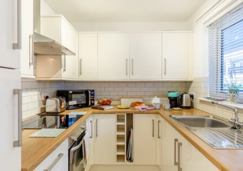The kitchen at 18 St Nicholas Court, St Ives